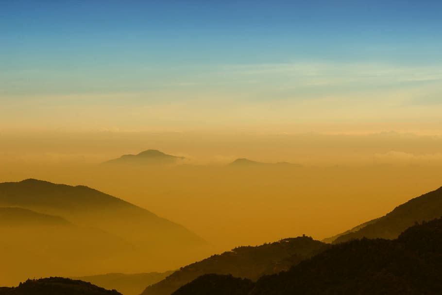 Blue Ridge Mountains Free, environment, romantic sky, brown, landscape Free HD Wallpaper