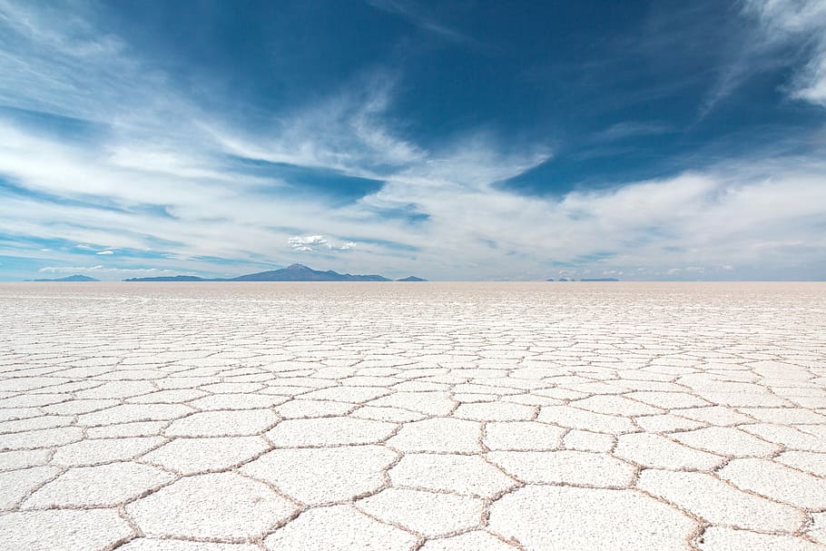 Bolivian Salt Flats, cracked, extreme terrain, salt flat, salt lake Free HD Wallpaper