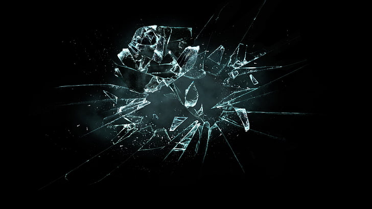 Broken Glass, breaking, destruction, the broken flower, shattered glass