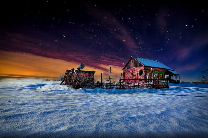 Broken Wooden Fence, sky, paint, composite, star  space