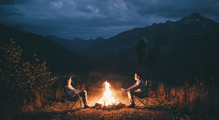 Build a Campfire, camping, vibes, landscape, campfire Free HD Wallpaper