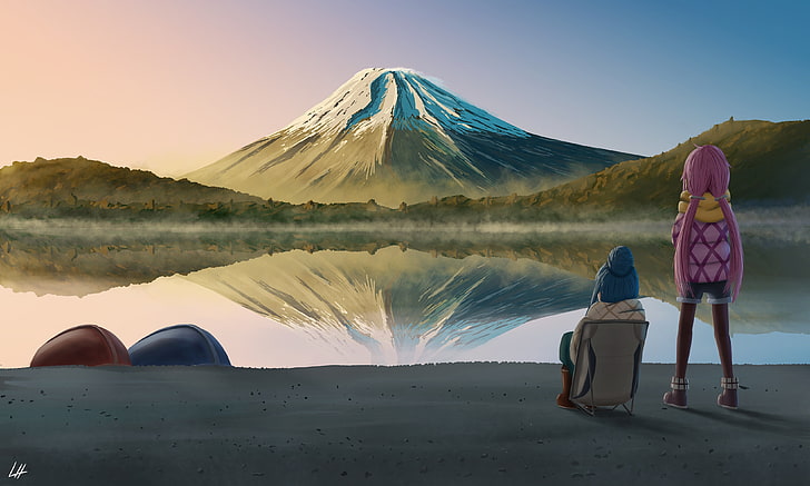 Camp Laid Back Anime, men, leisure activity, lifestyles, yuru camp