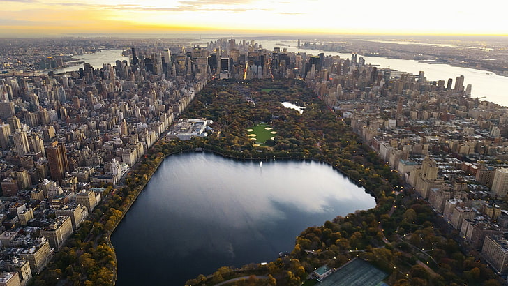 Central Park Sky View, famous place, outdoors, high angle view, panoramic Free HD Wallpaper