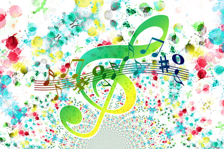 Cool Bass Clef, colors, animal representation, vibrant color, pattern Free HD Wallpaper