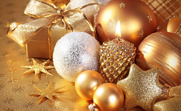 Elegant Christmas Tree Ornaments, decorations, year, christmas, new Free HD Wallpaper