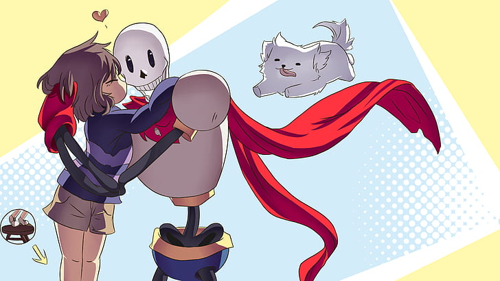 Genderbent Papyrus, papyrus undertale, frisk undertale, video game, undertale Free HD Wallpaper