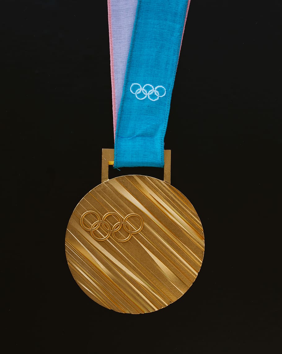 Gold Medal Icon.png, string, black color, olympics, ribbon