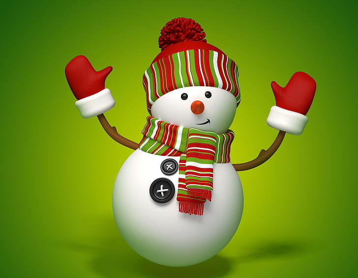 Happy Snowman, snowmen, miscellaneous, 3d graphics, graphics