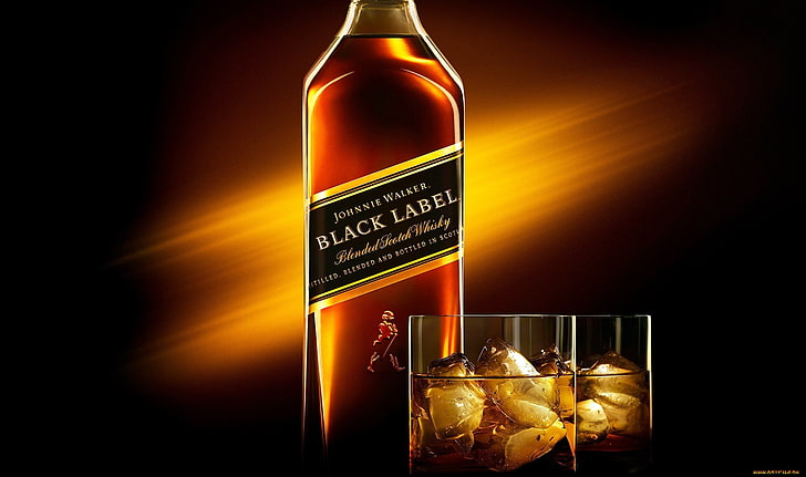 Johnnie Walker Bottles, text, black background, nature, johnnie walker Free HD Wallpaper