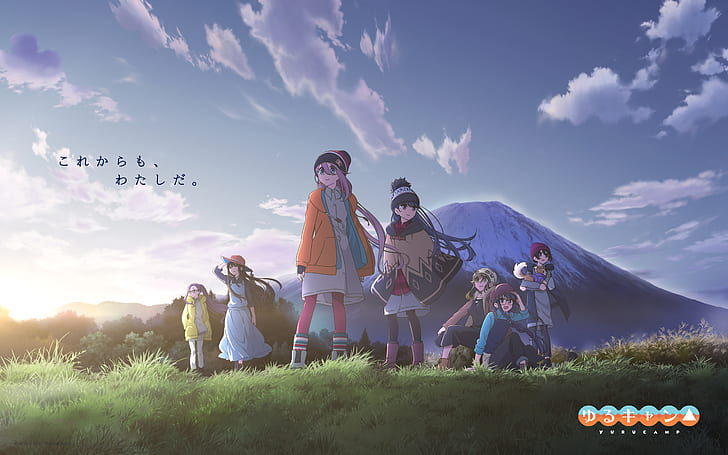 Laid Back Camp Nadeshiko, chiaki oogaki, minami toba, rin shima, yuru camp Free HD Wallpaper