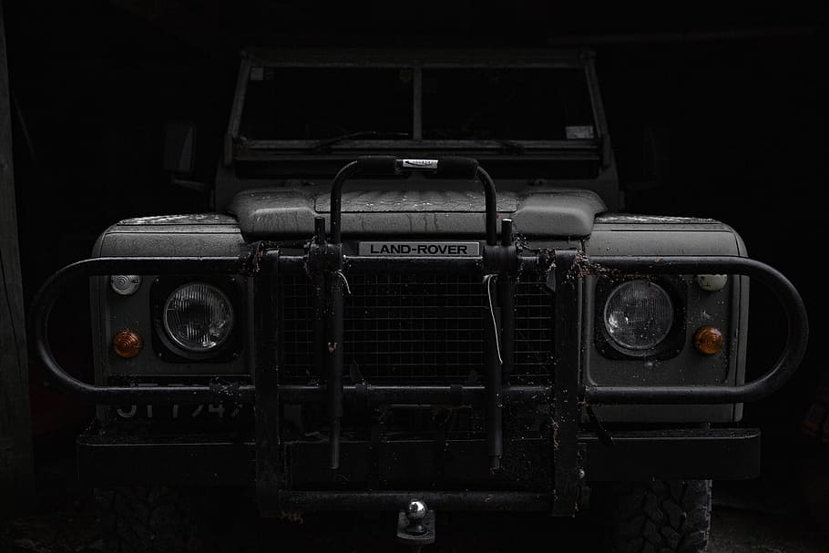 Land Rover Defender 90 Convertible, history, single object, metal, dark Free HD Wallpaper