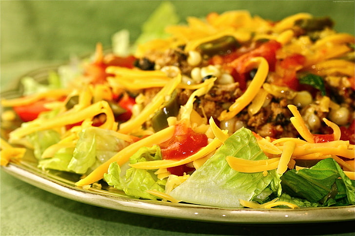 Niswa Salad, Taco salad, soybeans, tomato, taco salad Free HD Wallpaper