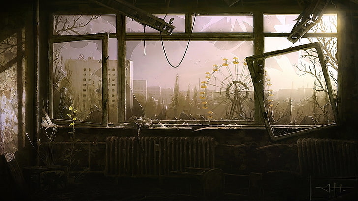 pripyat, chernobyl, artwork, sunlight Free HD Wallpaper