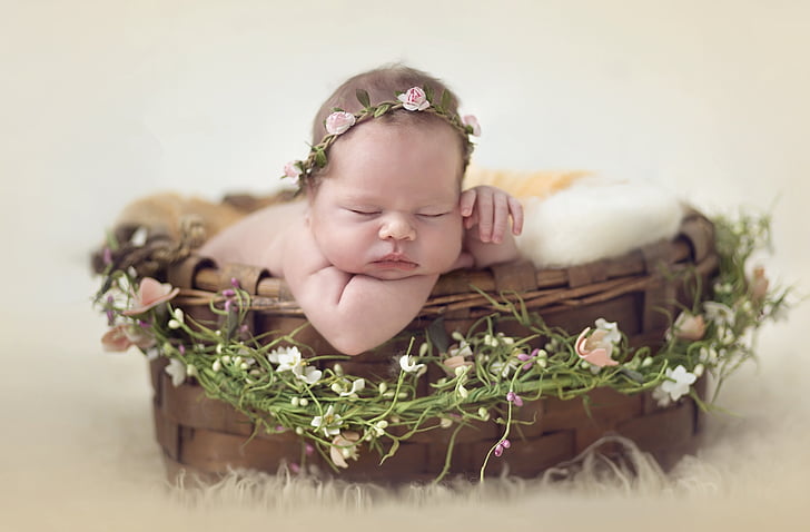 Rose Bebe, wreath, baby, cute baby, Cute Free HD Wallpaper