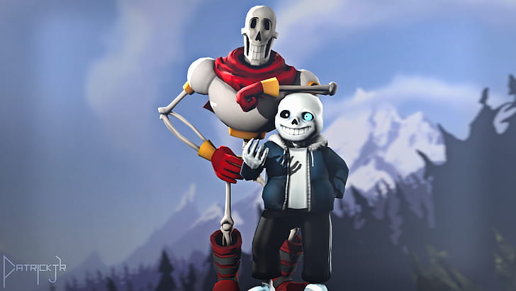 Sans and Papyrus in Game, sans undertale, undertale, papyrus undertale, video game Free HD Wallpaper