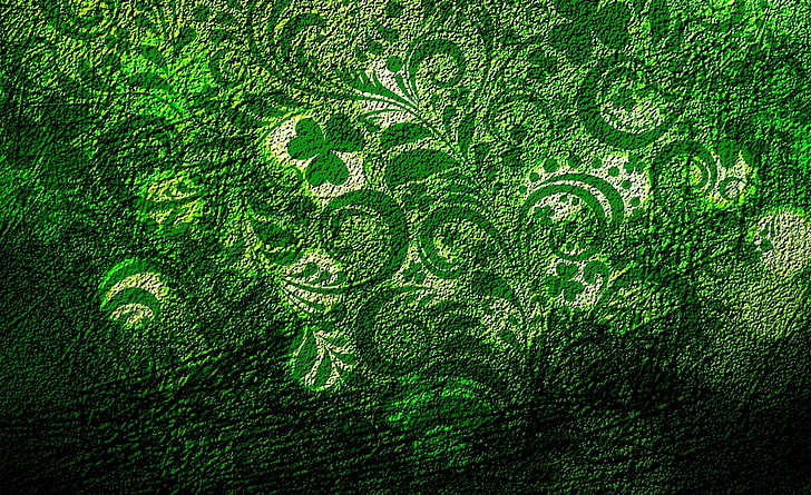 Shamrock Clover, full frame, grunge, patricks day, creativity Free HD Wallpaper