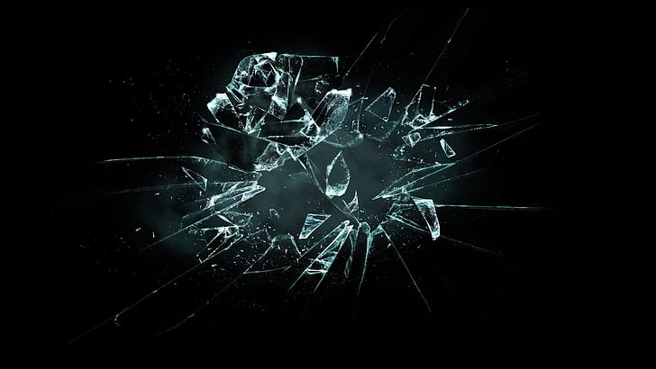 Shatter, cracked, ruined, closeup, dark Free HD Wallpaper