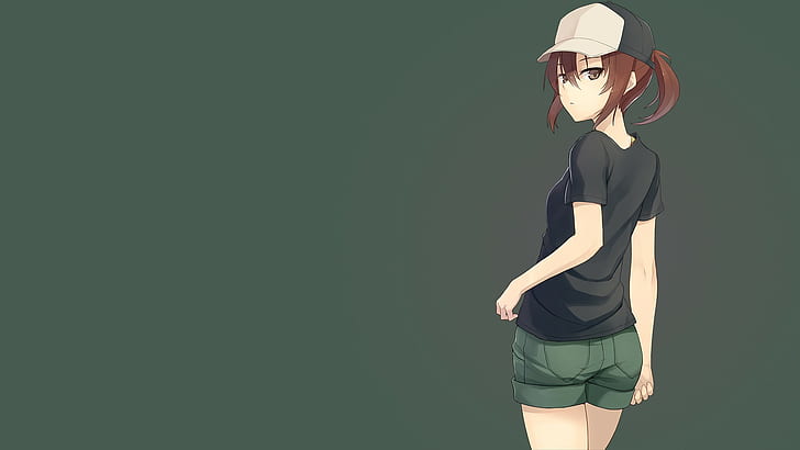 Simple Anime Girl Templates, simple background, misaka mikoto, to aru kagaku no railgun, hot pants Free HD Wallpaper