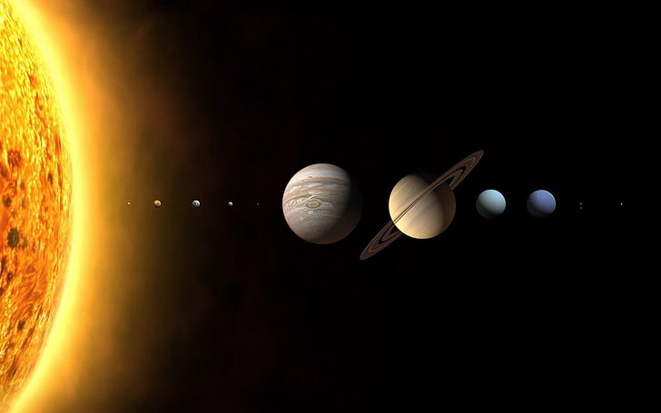 Solar System Neptune, indoors, eclipse, solar, astrology Free HD Wallpaper