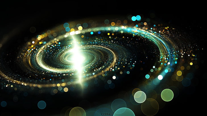 Space Galaxy Art, defocused, lighting equipment, pattern, fiber optic Free HD Wallpaper