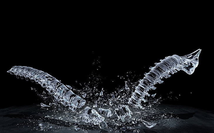 splashing, indoors, cgi, nature Free HD Wallpaper