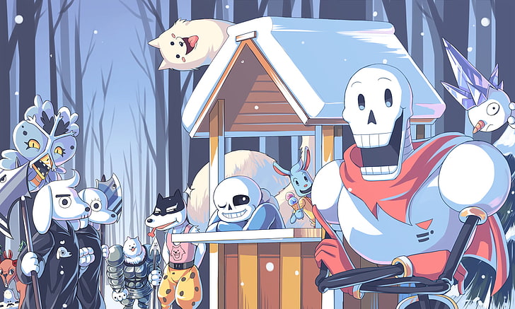 Undertale Sans AU, built structure, dogaressa undertale, human representation, video game Free HD Wallpaper