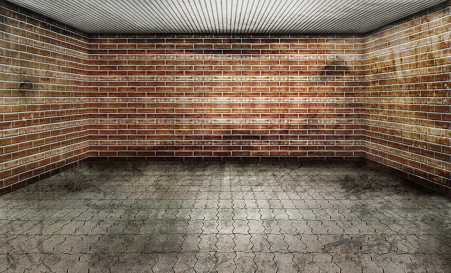 Vintage Garage, day, tiled floor, bricks, architecture Free HD Wallpaper