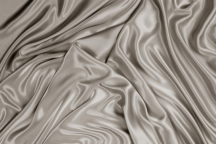 White Silk Fabric Texture, crumpled, elegance, ripple, textured Free HD Wallpaper