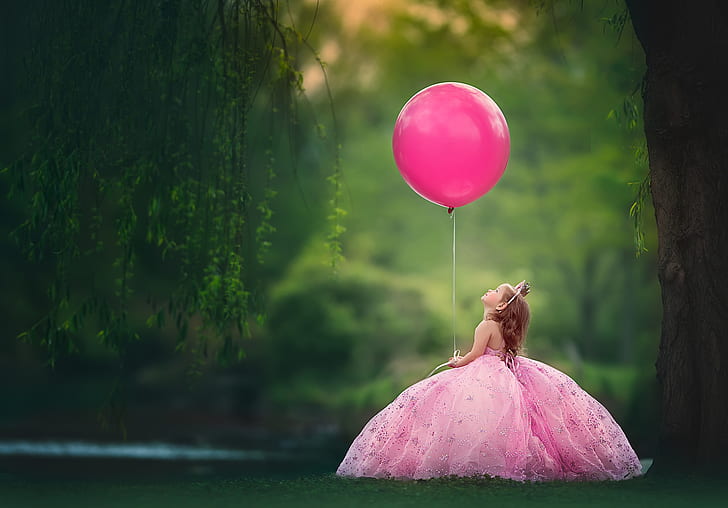 ball, little princess, mood, girl Free HD Wallpaper