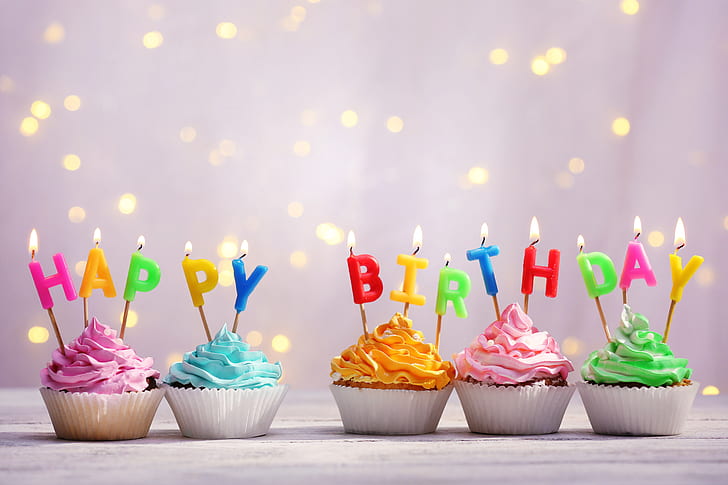 Birthday Songs, cupcake, birthday, candle, holiday Free HD Wallpaper