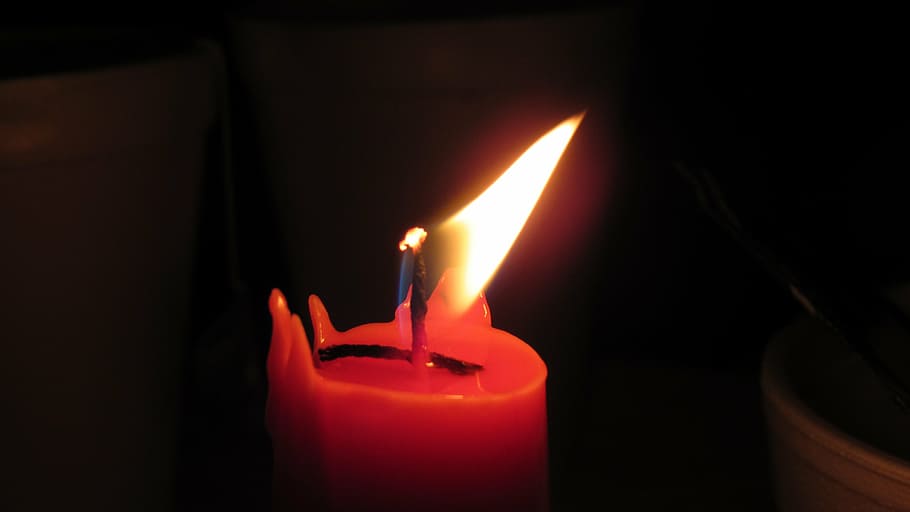 Candle Artwork, no people, red, darkroom, warm Free HD Wallpaper