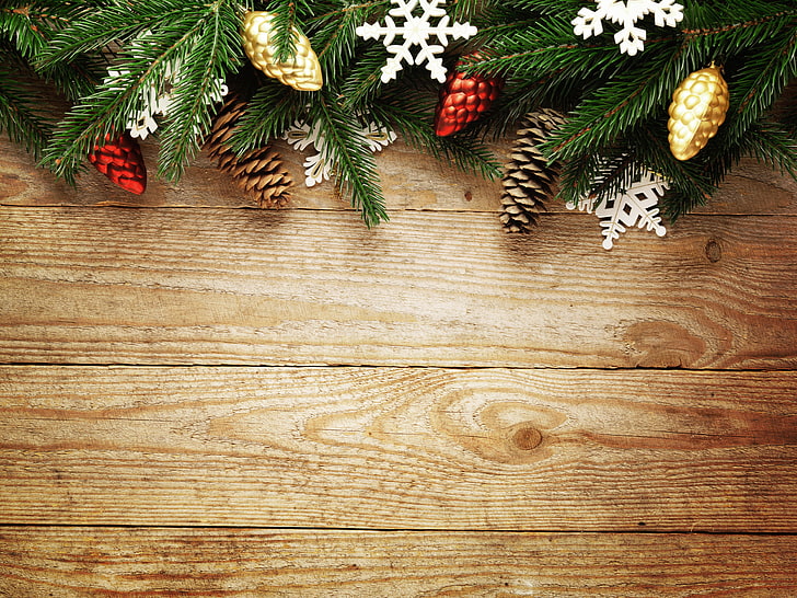 Christmas Decoration Wall, gift, wood grain, decor, copy space Free HD Wallpaper