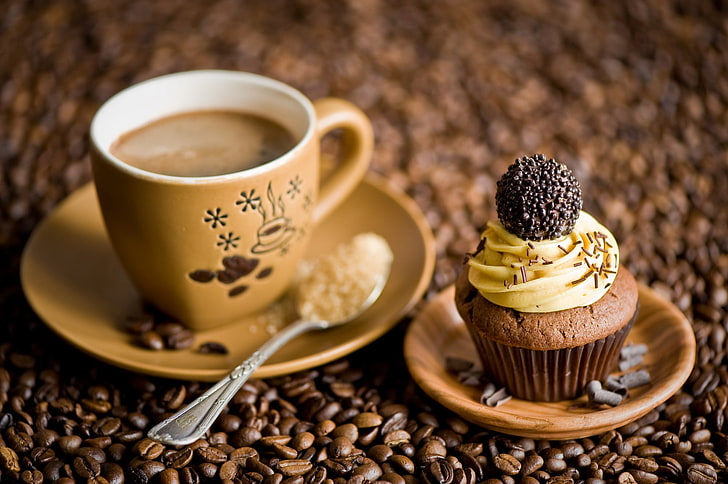 Coffee Cup, refreshment, mugs, chocolate, food Free HD Wallpaper