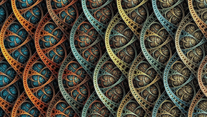 Fractal Drawing, large group of objects, textured, old, no people Free HD Wallpaper