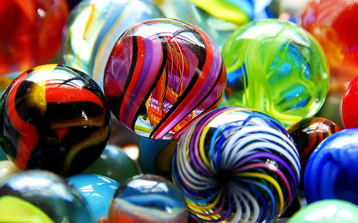 Glass Marbles Bulk, no people, sphere, color image, vibrant color Free HD Wallpaper