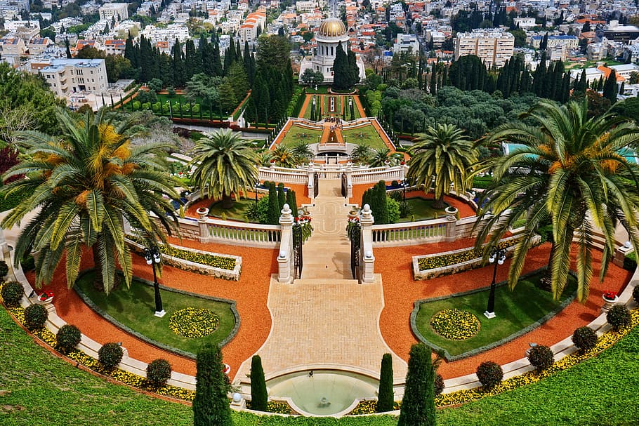 Haifa Palestine, building, no people, travel destinations, staircase Free HD Wallpaper