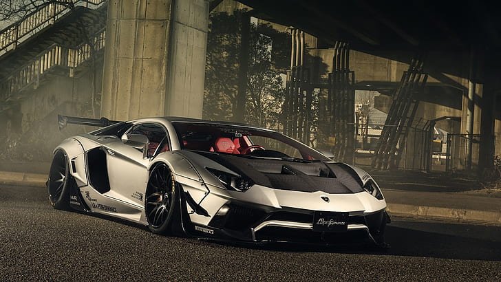 Lamborghini Aventador Silver, car,, lamborghini, sports, vehicle Free HD Wallpaper