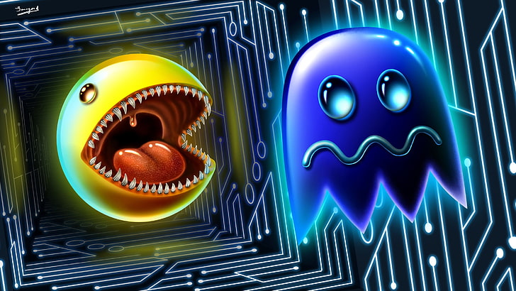 Pac-Man Ghost, tongues, freshness, ghost, snack