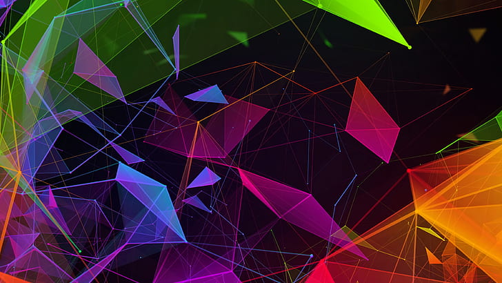 Razer Gaming, lines, geometric figures, vector art, cyber Free HD Wallpaper