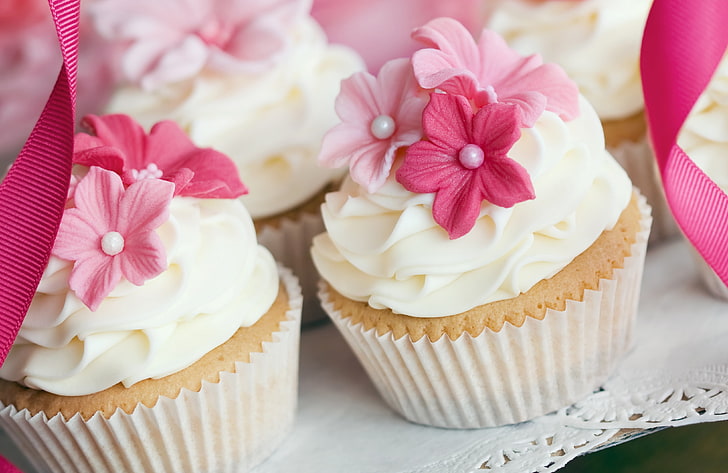 Rose Cupcake Wedding Cake, celebration, baked, wedding, multi colored Free HD Wallpaper