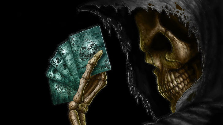 Skull Birthday Card, skeleton, mythical creature, dark, artwork Free HD Wallpaper