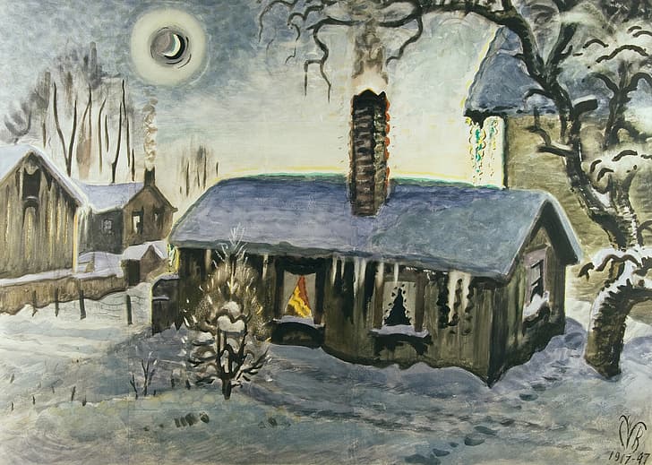 Stephanie Burchfield, peace at christmas, charles ephraim burchfield, 191747 Free HD Wallpaper