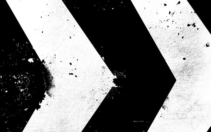 White Graphic Black, abstract, paint splatter, arrows design, black Free HD Wallpaper