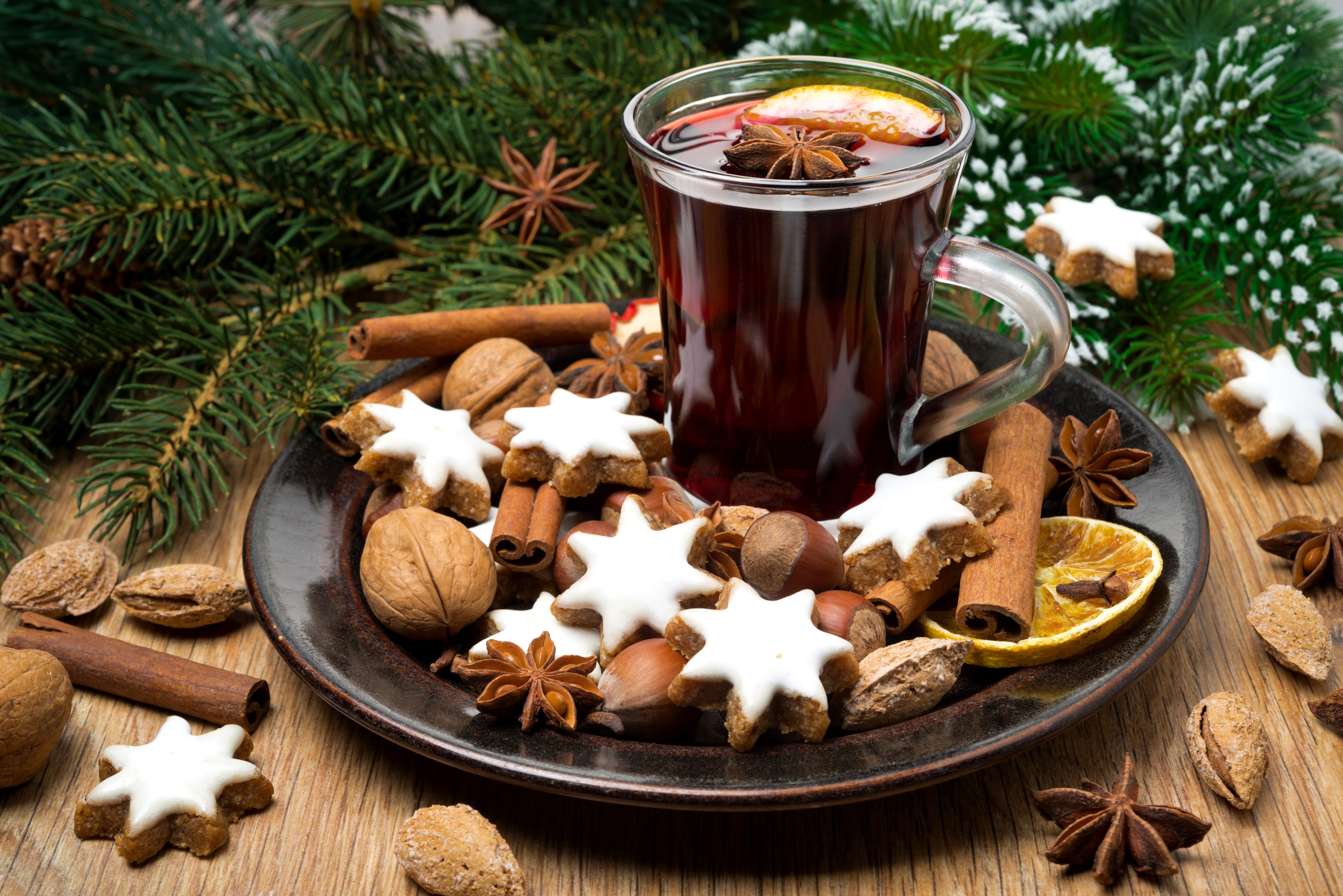 Wine Cookies Powdered, hot chocolate, table, season, food