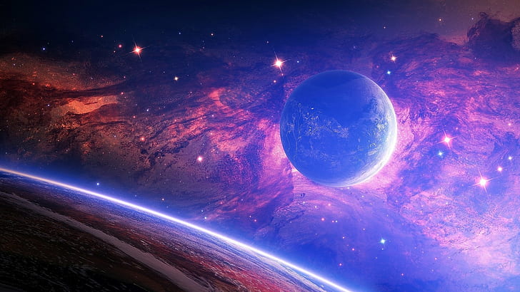 1366X768, espacio, naturaleza, cosmos, planetas Free HD Wallpaper