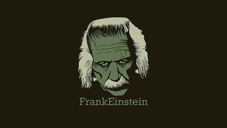 albert einstein, minimalism, monster of frankenstein Free HD Wallpaper