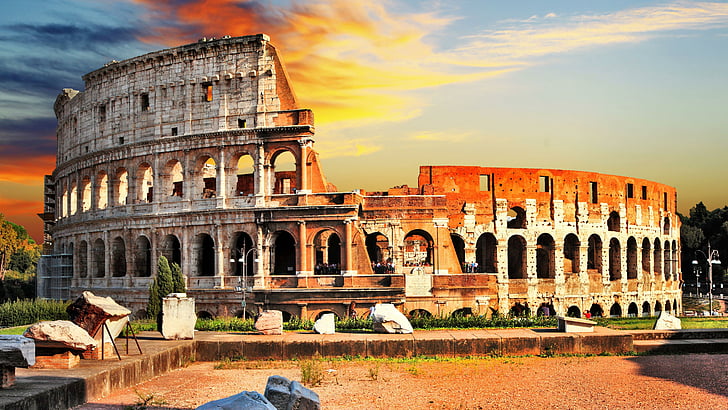 Ancient Greek Colosseum, rome, europe, ancient history, 5k uhd Free HD Wallpaper