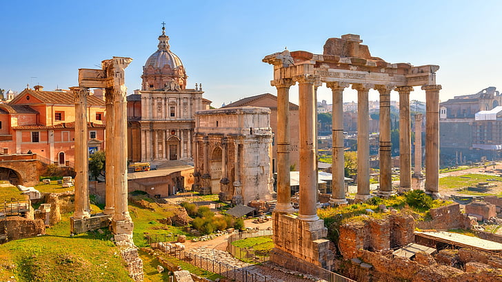 Ancient Rome Forum, ancient rome, unesco world heritage site, historic site, history Free HD Wallpaper