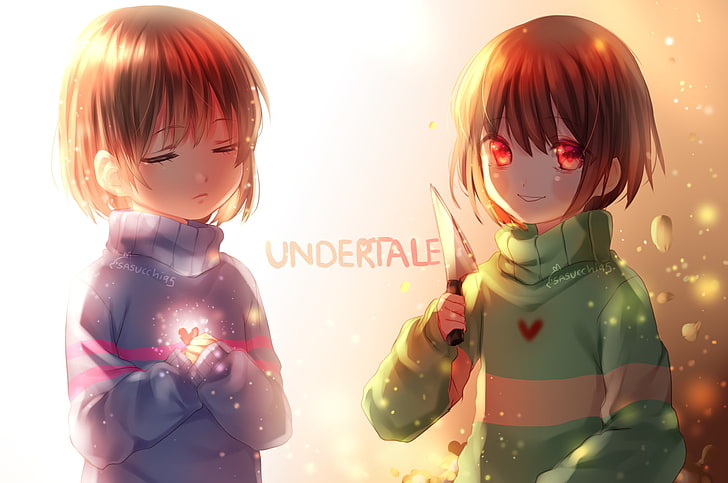 Anime Girl Frisk Undertale, indoors, glass  material, sunlight, art and craft