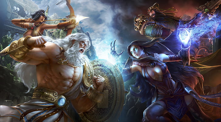 Art, smite, video game, hel smite, zeus smite Free HD Wallpaper